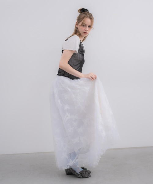 idem（イデム）の「volume tulle butterfly dot skirt / バタフライドットチュールボリュームスカート（スカート・レディース・アイボリー・フリー/SMALL）」の9枚目の写真