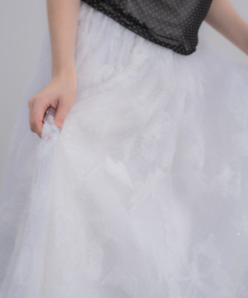 volume tulle butterfly dot skirt / バタフライドットチュール