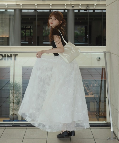 idem（イデム）の「volume tulle butterfly dot skirt / バタフライ