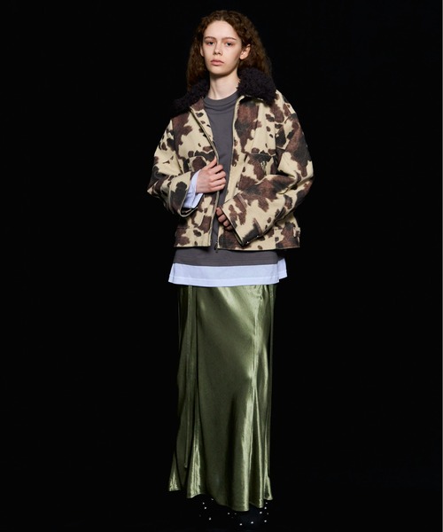 メゾンスペシャル 2WAYカラーCOWプリントヴィーガンレザーブルゾン 2way Collar Cow Printed Vegan Leather Blouson/2WAYカラーCOW