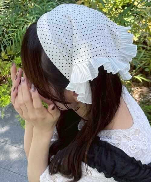 WEGO(ウィゴー)の「WEGO/ドットフリルバブーシュカカチューシャ(カチューシャ・レディース・サックスブルー/ホワイト・FREE)」の2枚目の写真