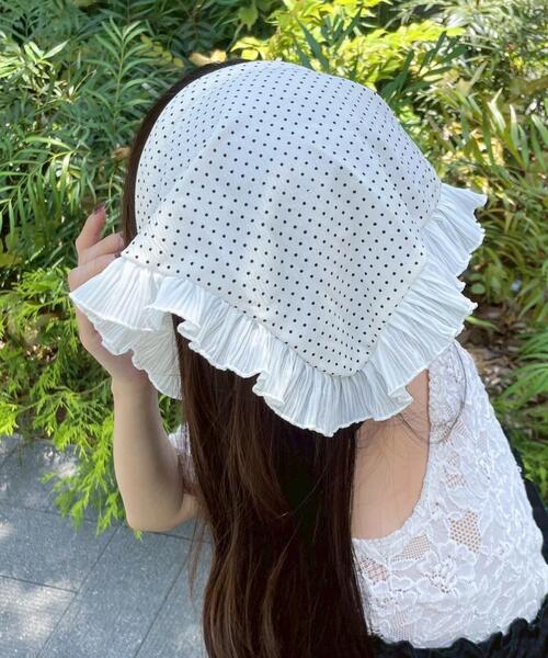 WEGO(ウィゴー)の「WEGO/ドットフリルバブーシュカカチューシャ(カチューシャ・レディース・サックスブルー/ホワイト・FREE)」の4枚目の写真