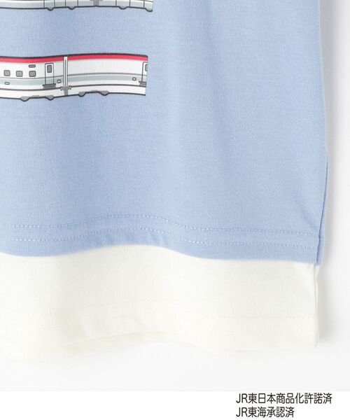 SHOO・LA・RUE(シューラルー)の「【JR】レイヤード風電車Tシャツ(Tシャツ/カットソー・キッズ・ライトブルー/マスタード・12/11/10)」の5枚目の写真