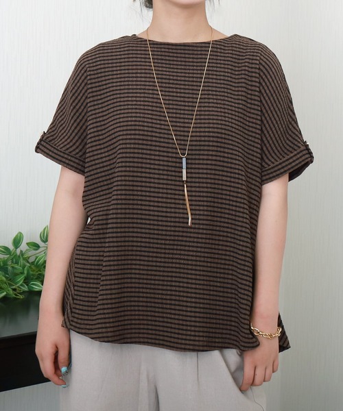 libelle more（リベル モア）の「シャーリングバックフレアトップス（Tシャツ/カットソー・レディース・オフホワイト/ブラウン系その他/ブラック/ホワイト系その他・M）」の17枚目の写真