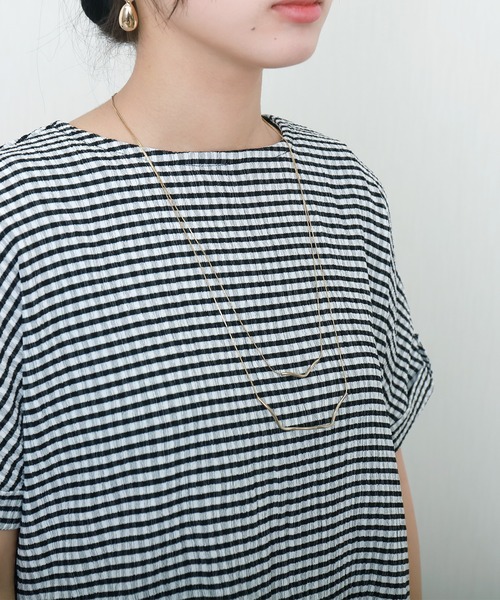 libelle more（リベル モア）の「シャーリングバックフレアトップス（Tシャツ/カットソー・レディース・オフホワイト/ブラウン系その他/ブラック/ホワイト系その他・M）」の8枚目の写真