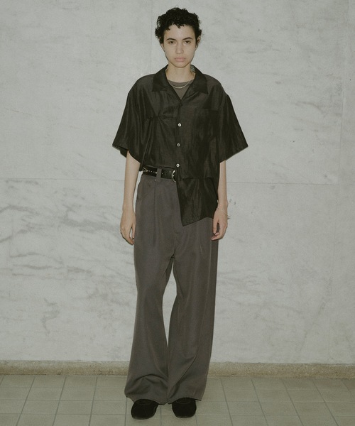 JIEDA（ジエダ）の「HAND STITCH OPEN COLLAR SHIRT S/S（シャツ/ブラウス・メンズ・オリーブ系/ダークグレー・1/2）」の4枚目の写真
