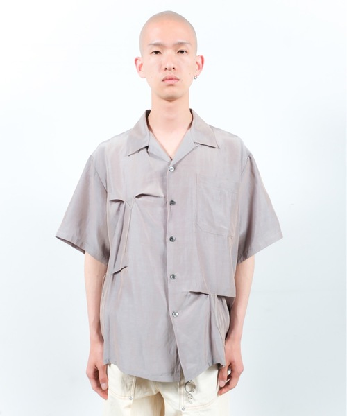 JIEDA（ジエダ）の「HAND STITCH OPEN COLLAR SHIRT S/S（シャツ/ブラウス・メンズ・オリーブ系/ダークグレー・1/2）」の6枚目の写真