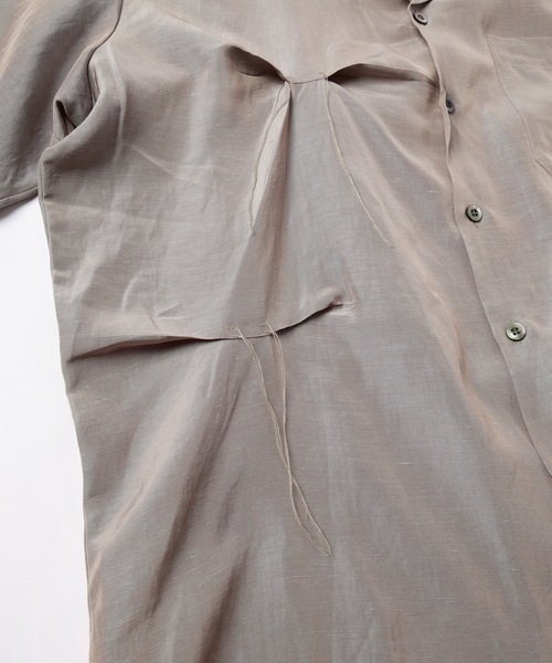 JIEDA（ジエダ）の「HAND STITCH OPEN COLLAR SHIRT S/S（シャツ/ブラウス・メンズ・オリーブ系/ダークグレー・1/2）」の17枚目の写真