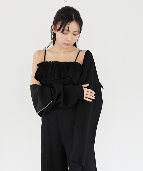 Luan（ルアン）の「【Luan】【FLIGHT COLLECTION】FOODIE & ALL IN ONE/フーディー&オールインワン（セットアップ・レディース・ブラック/アイボリー・1/0）」の10枚目の写真
