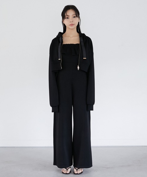 Luan（ルアン）の「【Luan】【FLIGHT COLLECTION】FOODIE & ALL IN ONE/フーディー&オールインワン（セットアップ・レディース・ブラック/アイボリー・1/0）」の5枚目の写真