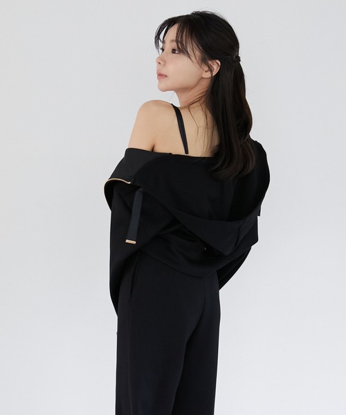 Luan（ルアン）の「【Luan】【FLIGHT COLLECTION】FOODIE & ALL IN ONE/フーディー&オールインワン（セットアップ・レディース・ブラック/アイボリー・1/0）」の9枚目の写真