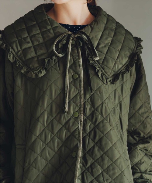 titivate（ティティベイト）の「襟付きキルティングジャケット（ダウンジャケット/コート・レディース・カーキ/ブラック・L/M）」の18枚目の写真