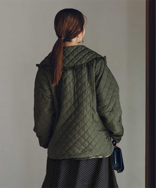 titivate（ティティベイト）の「襟付きキルティングジャケット（ダウンジャケット/コート・レディース・カーキ/ブラック・L/M）」の22枚目の写真