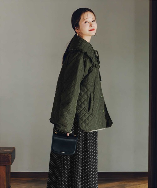 titivate（ティティベイト）の「襟付きキルティングジャケット（ダウンジャケット/コート・レディース・カーキ/ブラック・L/M）」の20枚目の写真