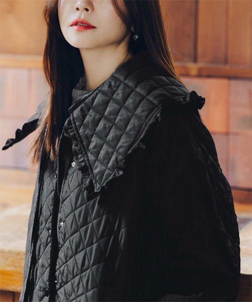 セール】襟付きキルティングジャケット（ダウンジャケット/コート