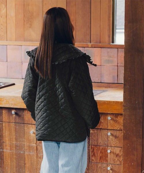 セール】襟付きキルティングジャケット（ダウンジャケット/コート