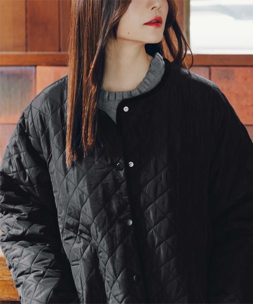 titivate（ティティベイト）の「襟付きキルティングジャケット（ダウンジャケット/コート・レディース・カーキ/ブラック・L/M）」の21枚目の写真