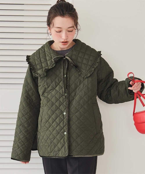 セール】襟付きキルティングジャケット（ダウンジャケット/コート