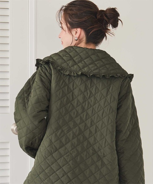 titivate（ティティベイト）の「襟付きキルティングジャケット（ダウンジャケット/コート・レディース・カーキ/ブラック・L/M）」の8枚目の写真