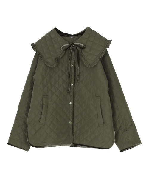 titivate（ティティベイト）の「襟付きキルティングジャケット（ダウンジャケット/コート・レディース・カーキ/ブラック・L/M）」の7枚目の写真