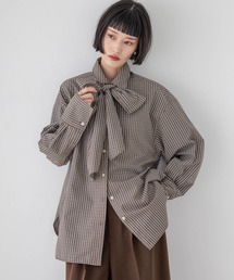 LOWRYS FARM | ビックボウタイチェックシャツ  573050(シャツ/ブラウス)