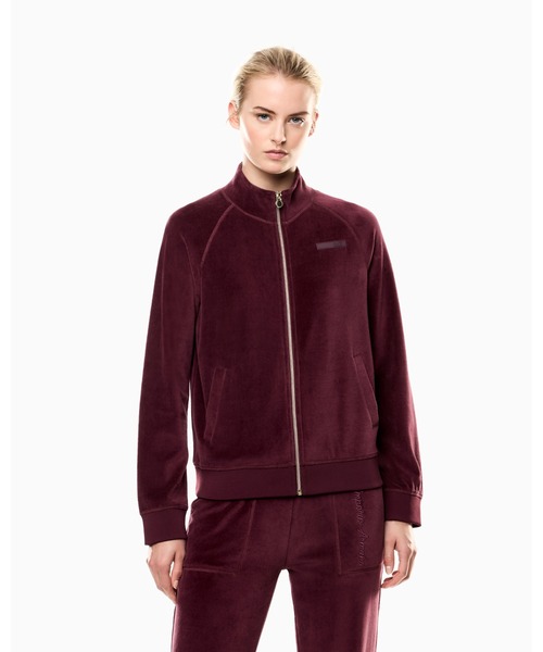 EMPORIO ARMANI EA7(エンポリオアルマーニイーエーセブン)の「【エンポリオ アルマーニ EA7】Athletic Velour ジップアップ スウェットシャツ ストレッチシェニール(スウェット・レディース・ボルドー/ブラック・LARGE/MEDIUM/SMALL/X-SMALL)」の2枚目の写真
