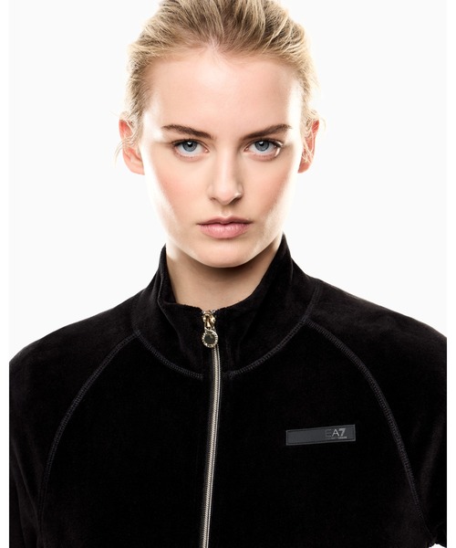EMPORIO ARMANI EA7(エンポリオアルマーニイーエーセブン)の「【エンポリオ アルマーニ EA7】Athletic Velour ジップアップ スウェットシャツ ストレッチシェニール(スウェット・レディース・ボルドー/ブラック・LARGE/MEDIUM/SMALL/X-SMALL)」の4枚目の写真