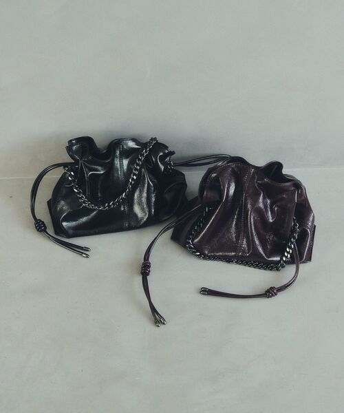 YECCA VECCA（イェッカヴェッカ）の「2wayチェーンギャザーバッグ（ショルダーバッグ・レディース・ブラック/その他6/シルバー系その他/ボルドー・FREE）」の11枚目の写真