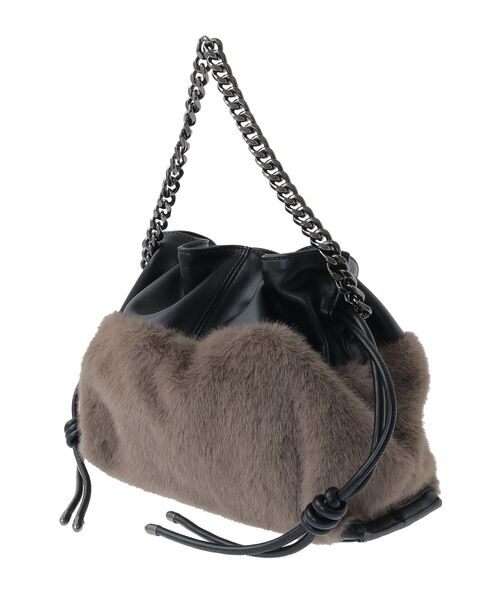 YECCA VECCA（イェッカヴェッカ）の「2wayチェーンギャザーバッグ（ショルダーバッグ・レディース・ブラック/その他6/シルバー系その他/ボルドー・FREE）」の21枚目の写真