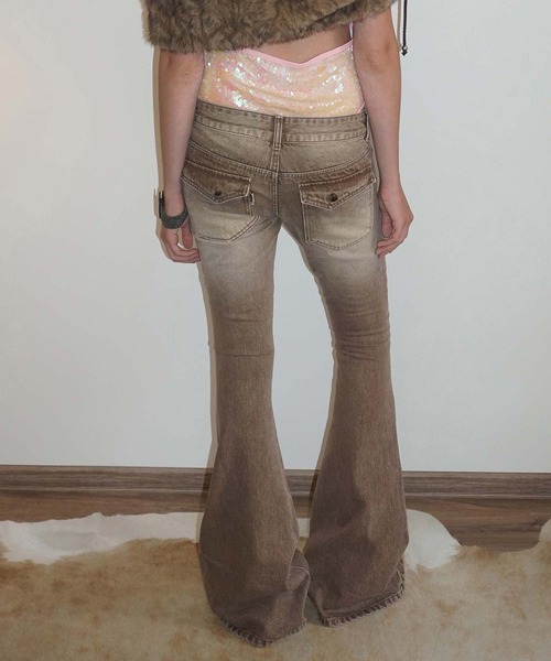 SCULPTOR(スカルプター)の「Whiskered Bootcut Denim(デニムパンツ・レディース・グレー/ブラウン・SMALL/X-SMALL/MEDIUM)」の7枚目の写真