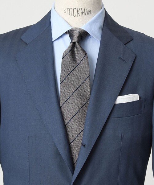 green label relaxing（グリーンレーベルリラクシング）の「GLR ジャパン ヴィンテージ 8.0cm ストライプ2 ネクタイ（ネクタイ・メンズ・ネイビー/グレー系/ダークグレー・FREE）」の3枚目の写真