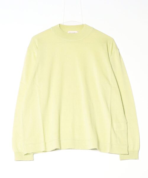 MEYAME（メヤメ）の「MEYAME/メヤメ　ウォッシャブルメリノウールコットンニット　WASHABLE MERINO WOOL COTTON KNIT（ニット/セーター・レディース・ベージュ/グリーン・FREE）」の7枚目の写真