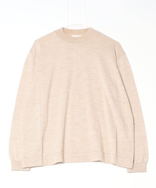 MEYAME（メヤメ）の「MEYAME/メヤメ　ウォッシャブルメリノウールコットンニット　WASHABLE MERINO WOOL COTTON KNIT（ニット/セーター・レディース・ベージュ/グリーン・FREE）」の8枚目の写真