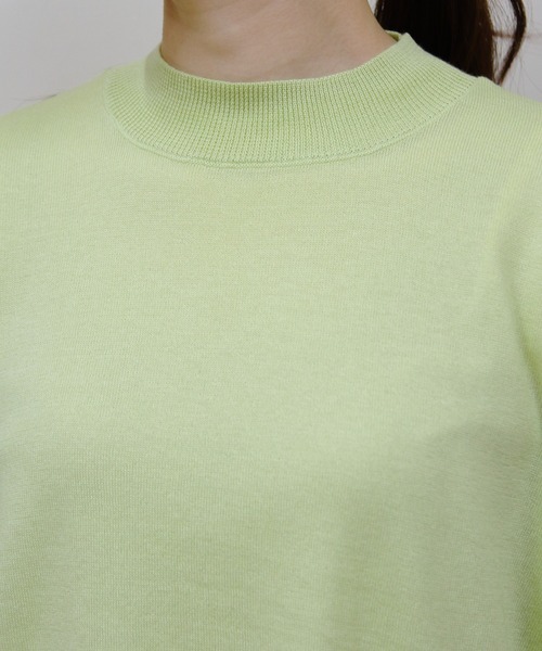 MEYAME（メヤメ）の「MEYAME/メヤメ　ウォッシャブルメリノウールコットンニット　WASHABLE MERINO WOOL COTTON KNIT（ニット/セーター・レディース・ベージュ/グリーン・FREE）」の9枚目の写真