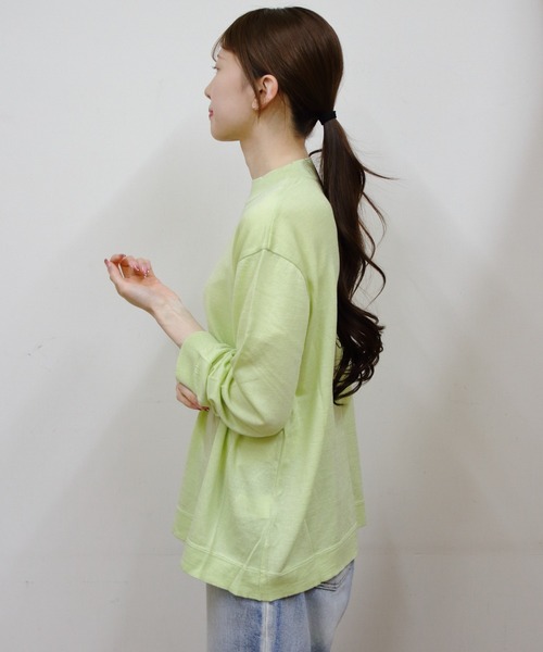 MEYAME（メヤメ）の「MEYAME/メヤメ　ウォッシャブルメリノウールコットンニット　WASHABLE MERINO WOOL COTTON KNIT（ニット/セーター・レディース・ベージュ/グリーン・FREE）」の11枚目の写真