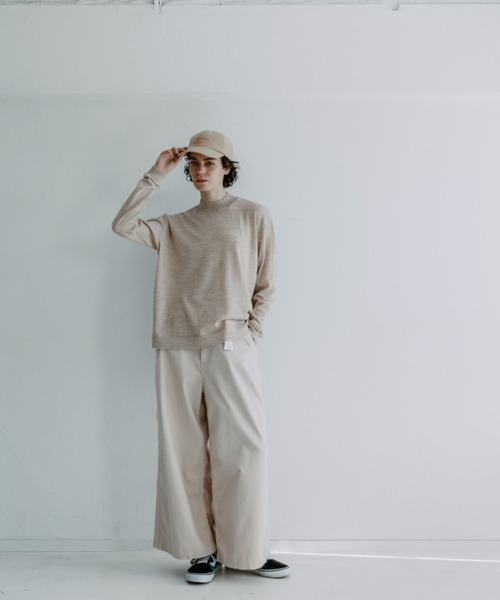 MEYAME（メヤメ）の「MEYAME/メヤメ　ウォッシャブルメリノウールコットンニット　WASHABLE MERINO WOOL COTTON KNIT（ニット/セーター・レディース・ベージュ/グリーン・FREE）」の17枚目の写真