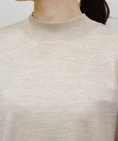 MEYAME（メヤメ）の「MEYAME/メヤメ　ウォッシャブルメリノウールコットンニット　WASHABLE MERINO WOOL COTTON KNIT（ニット/セーター・レディース・ベージュ/グリーン・FREE）」の14枚目の写真