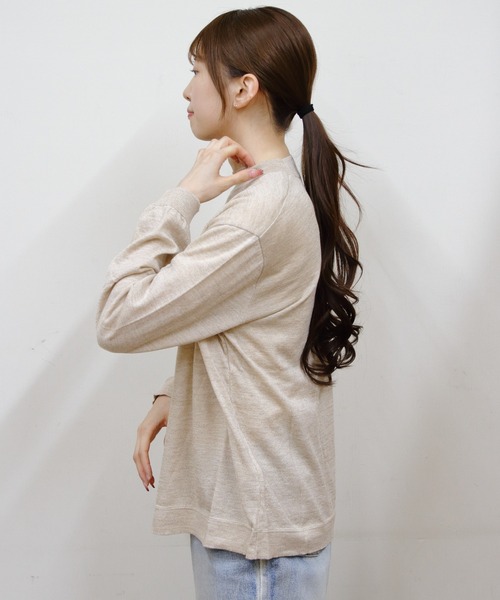 MEYAME（メヤメ）の「MEYAME/メヤメ　ウォッシャブルメリノウールコットンニット　WASHABLE MERINO WOOL COTTON KNIT（ニット/セーター・レディース・ベージュ/グリーン・FREE）」の15枚目の写真