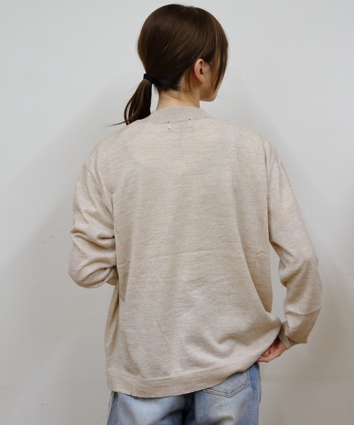 MEYAME（メヤメ）の「MEYAME/メヤメ　ウォッシャブルメリノウールコットンニット　WASHABLE MERINO WOOL COTTON KNIT（ニット/セーター・レディース・ベージュ/グリーン・FREE）」の16枚目の写真