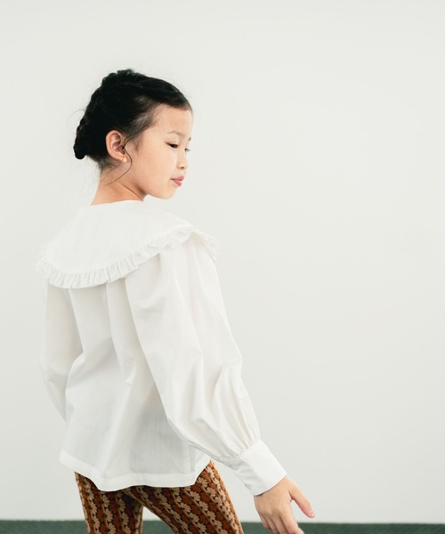 LOWRYS FARM（ローリーズファーム）の「ＢＩＧカラーフリルブラウス　578267（シャツ/ブラウス・キッズ・オフホワイト/ブラック/ストライプ・110cm/120cm/130cm/140cm/150cm）」の6枚目の写真