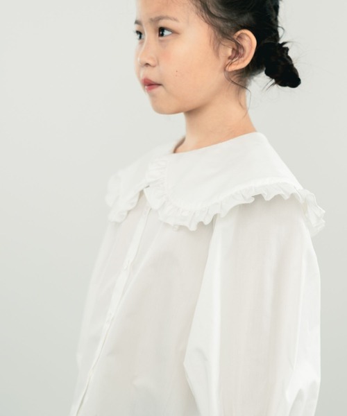 LOWRYS FARM（ローリーズファーム）の「ＢＩＧカラーフリルブラウス　578267（シャツ/ブラウス・キッズ・オフホワイト/ブラック/ストライプ・110cm/120cm/130cm/140cm/150cm）」の7枚目の写真