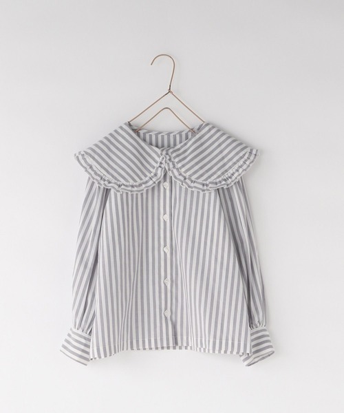 LOWRYS FARM（ローリーズファーム）の「ＢＩＧカラーフリルブラウス　578267（シャツ/ブラウス・キッズ・オフホワイト/ブラック/ストライプ・110cm/120cm/130cm/140cm/150cm）」の22枚目の写真