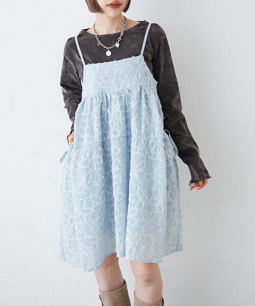 新品　未使用　２点セット　ミニワンピース　天使の羽　親子セット 貴島明日香さんコラボ・3点セット】メッシュ ニット×キャミ