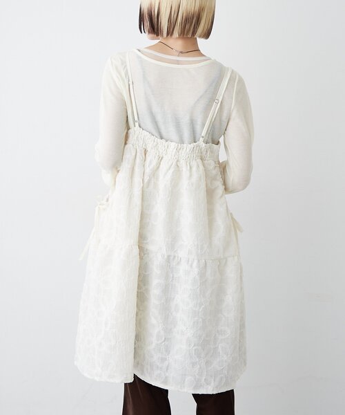 w closet（ダブルクローゼット）の「フラワーレースミニキャミワンピ