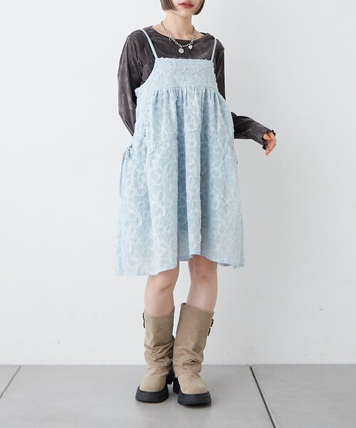 フラワーレースミニキャミワンピ－ス（ワンピース）｜w closet（ダブル