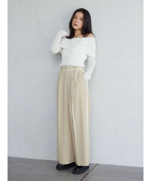 LAGUNAMOON(ラグナムーン)の「シアーオフショルニットプルオーバー(ニット/セーター・レディース・ブラック/クリーム/ホワイト・FREE)」の9枚目の写真