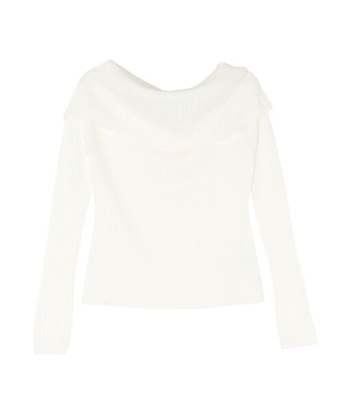 LAGUNAMOON（ラグナムーン）の「シアーオフショルニットプルオーバー（ニット/セーター・レディース・ブラック/クリーム/ホワイト・FREE）」の12枚目の写真