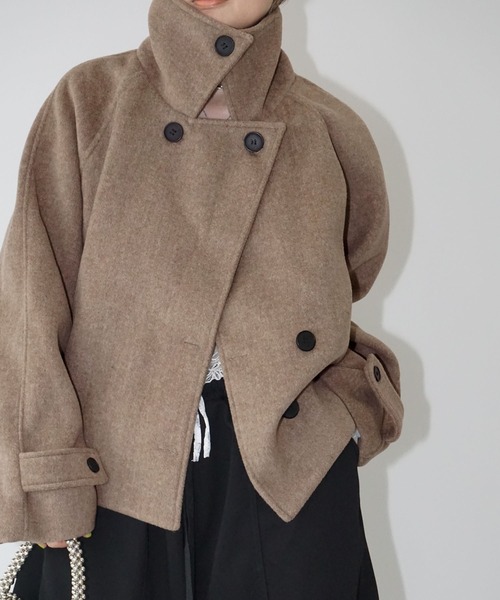 ショートコート ステンカラーショートコート chw25a052-ファッション通販サイト