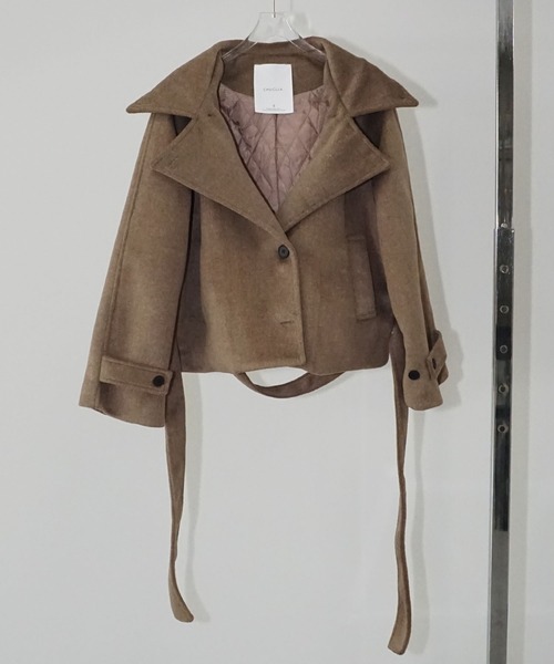 ステンカラーショートコート chw25a052-ファッション通販サイト