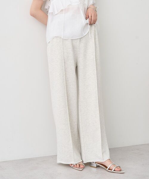 earth music&ecology（アースミュージックアンドエコロジー）の「センターシームタックスウェットパンツ（その他パンツ・レディース・チャコールグレー/ホワイト系その他・FREE）」の3枚目の写真